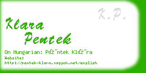 klara pentek business card